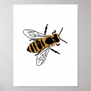 Affiche Illustration d'abeille à miel Peinture d'abeille A