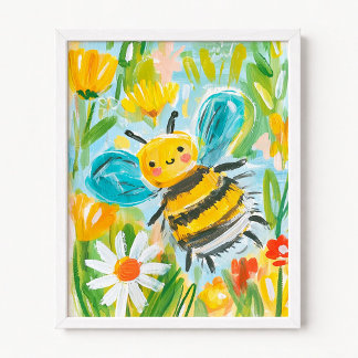 Affiche Illustration d'abeille adorable