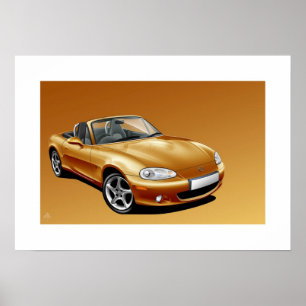 Affiche Illustration d'affiche de Mazda MX5 mk2
