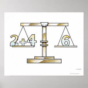 Affiche Illustration d'ajouter des nombres sur des