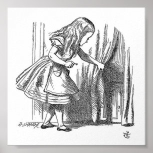 Affiche Illustration d'Alice Vintage au pays des merveille
