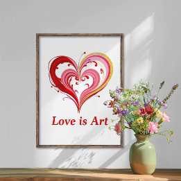 Affiche Illustration d'amour du coeur coloré