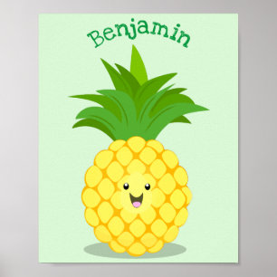 Affiche Illustration d'ananas mignon