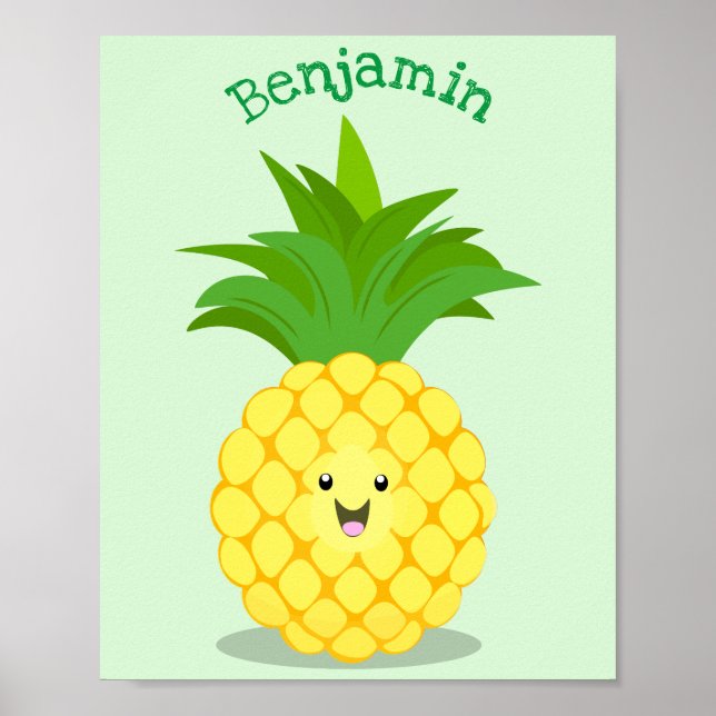 Affiche Illustration d'ananas mignon (Devant)