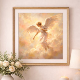 Affiche Illustration d'ange Peinture céleste douce