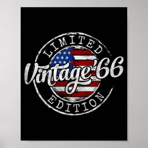 Affiche Illustration d'anniversaire des 60 ans Timbre vint