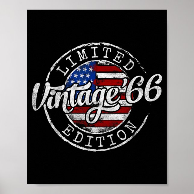 Affiche Illustration d'anniversaire des 60 ans Timbre vint (Devant)