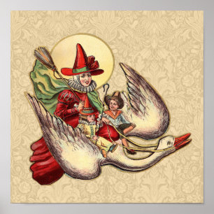 Affiche Illustration d'antiquité de Mère Goose Child