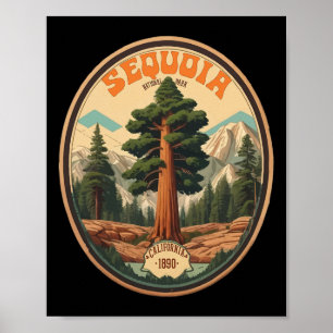 Affiche Illustration d'arbre du parc national de Sequoia R