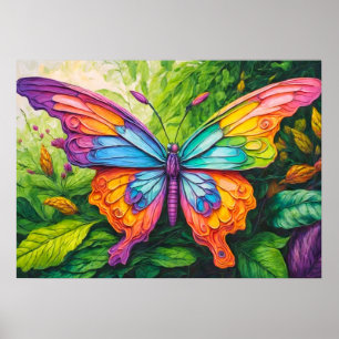 Affiche Illustration d'art créatif vintage de papillon