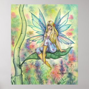 Affiche Illustration d'art de fée à l'aquarelle de jour d'