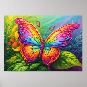 Affiche Illustration d'art papillon rétro