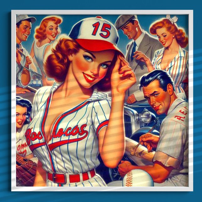 Affiche Illustration de baseball vintage (Créateur téléchargé)