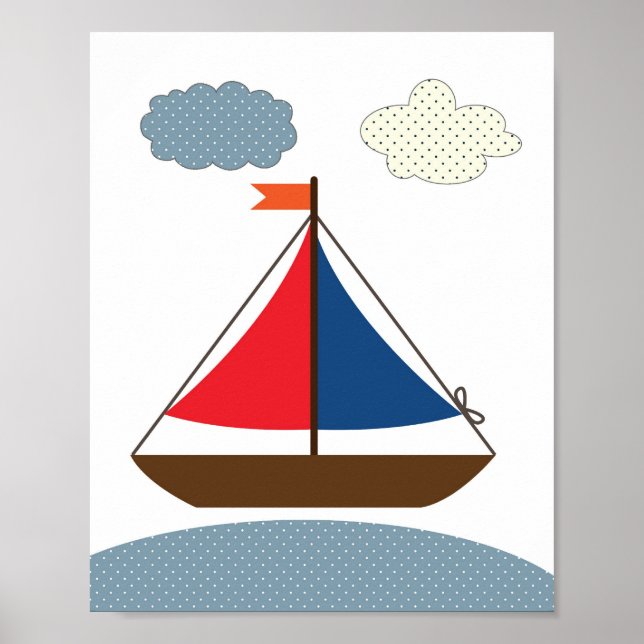Affiche Illustration de bateau pour les chambres à thème n (Devant)