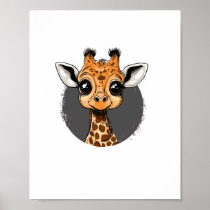 Affiche Illustration de bébé girafe adorable