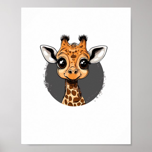 Affiche Illustration de bébé girafe adorable   (Devant)