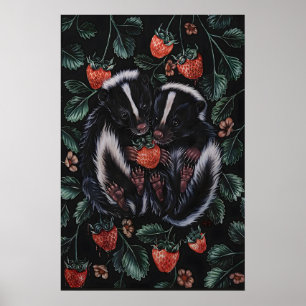 Affiche Illustration de bébé mouffette sans bordure 8x10,