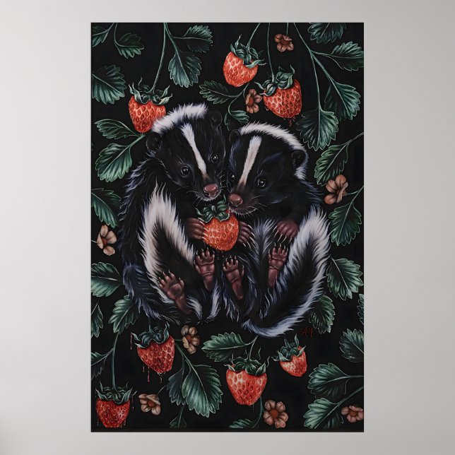 Affiche Illustration de bébé mouffette sans bordure 8x10,  (Devant)