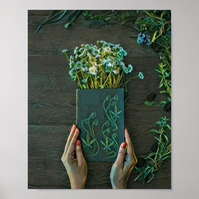 Affiche illustration de bibliothèque vintage (Devant)