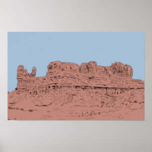 Affiche Illustration de Bluff, Utah