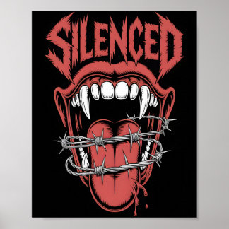 Affiche Illustration de bouche de cri silencieux
