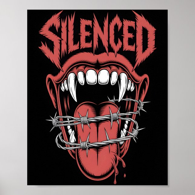 Affiche Illustration de bouche de cri silencieux (Devant)