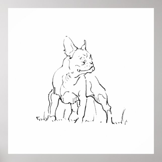 Affiche Illustration de Bouledogue Français - Maman de Chi (Devant)