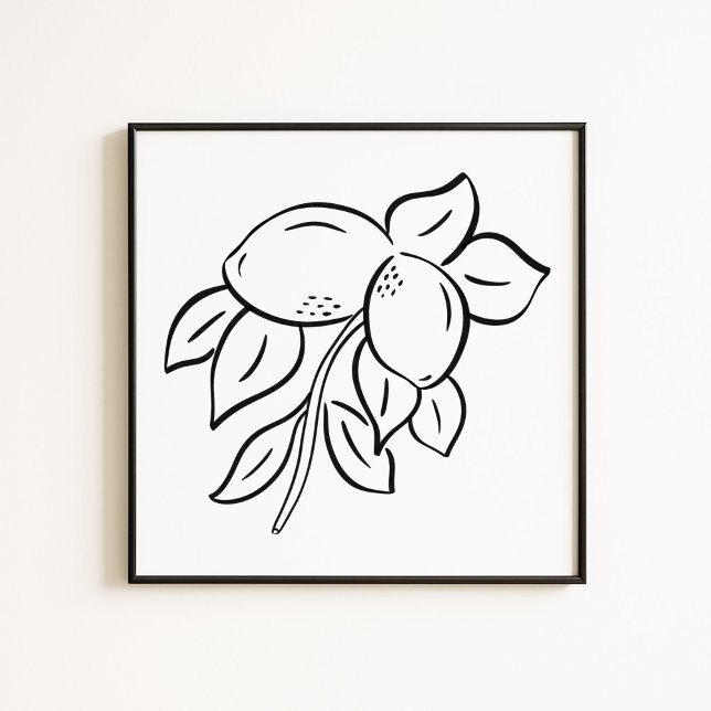 Affiche Illustration de branche de citron fantaisiste dess (Créateur téléchargé)