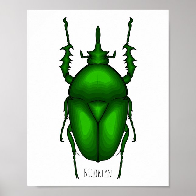 Affiche Illustration de bug Mecynorhina torquata (Devant)