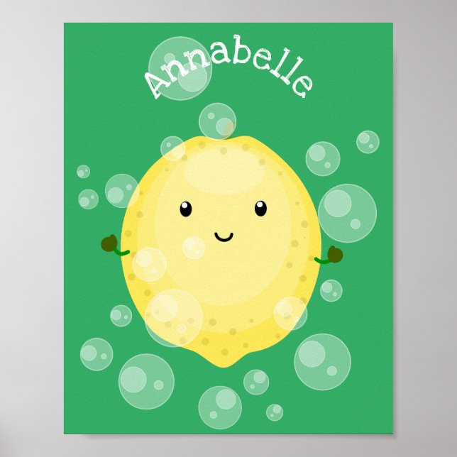 Affiche Illustration de bulles de caricatures de citron mo (Devant)