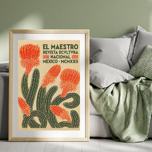 Affiche Illustration de cactus vintage Art d'affiche mex