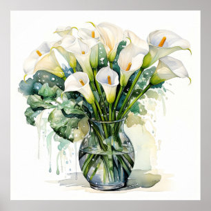 Affiche Illustration de Calla Lilies fraîchement sélection