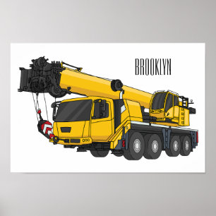 Affiche Illustration de camion de grue