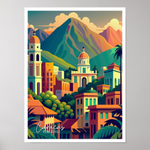 Affiche Illustration de Caracas Venezuela Art Vintage voya
