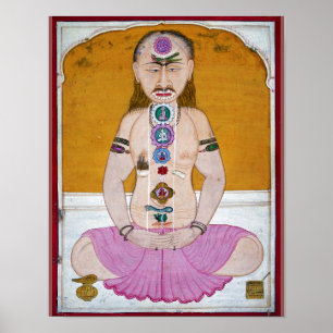 Affiche Illustration de Chakra Yoga pour la méditation