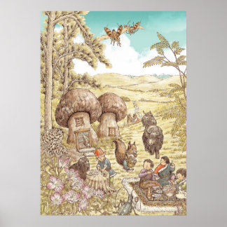 Affiche Illustration de champignon Matsutake — Yunnan Stor