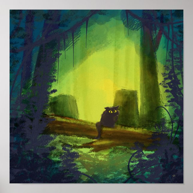 Affiche Illustration de chat de la jungle mignonne (Devant)