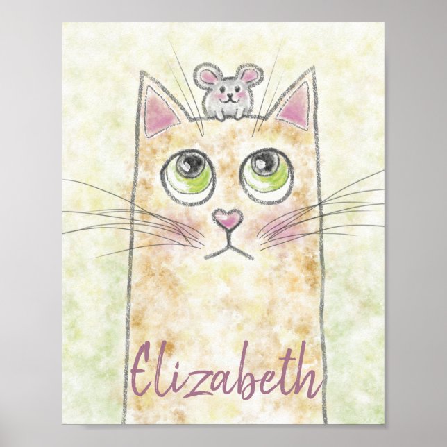 Affiche Illustration de Chat et Souris (Devant)