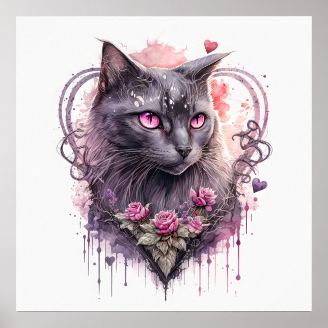 Affiche Illustration de chat majestic Kitty (Devant)