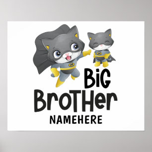 Affiche Illustration de chat super-héros grand frère avec