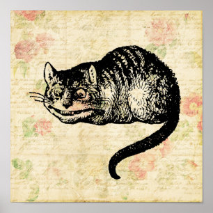 Affiche Illustration de Cheshire Cat Alice au pays des mer