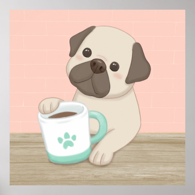 Affiche Illustration de chien et de mouton mignon (Devant)