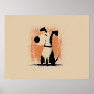 Affiche Illustration de chien mignon – Art de chien de des