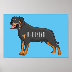 Affiche Illustration de chien Rottweiler
