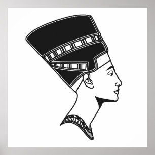 Affiche Illustration de clipart de l'icône vintage Neferti