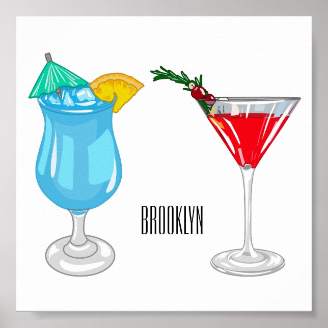 Affiche Illustration de cocktail (Devant)