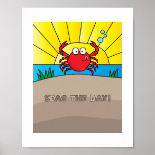 Affiche Illustration de crabe coloré - Art animal marin