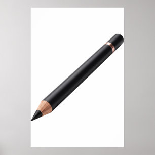 Affiche Illustration de crayon eyeliner noir pour le maqui