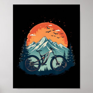 Affiche Illustration de cycliste en VTT descente