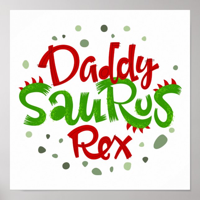 Affiche Illustration de Daddy Saurus Rex (Devant)